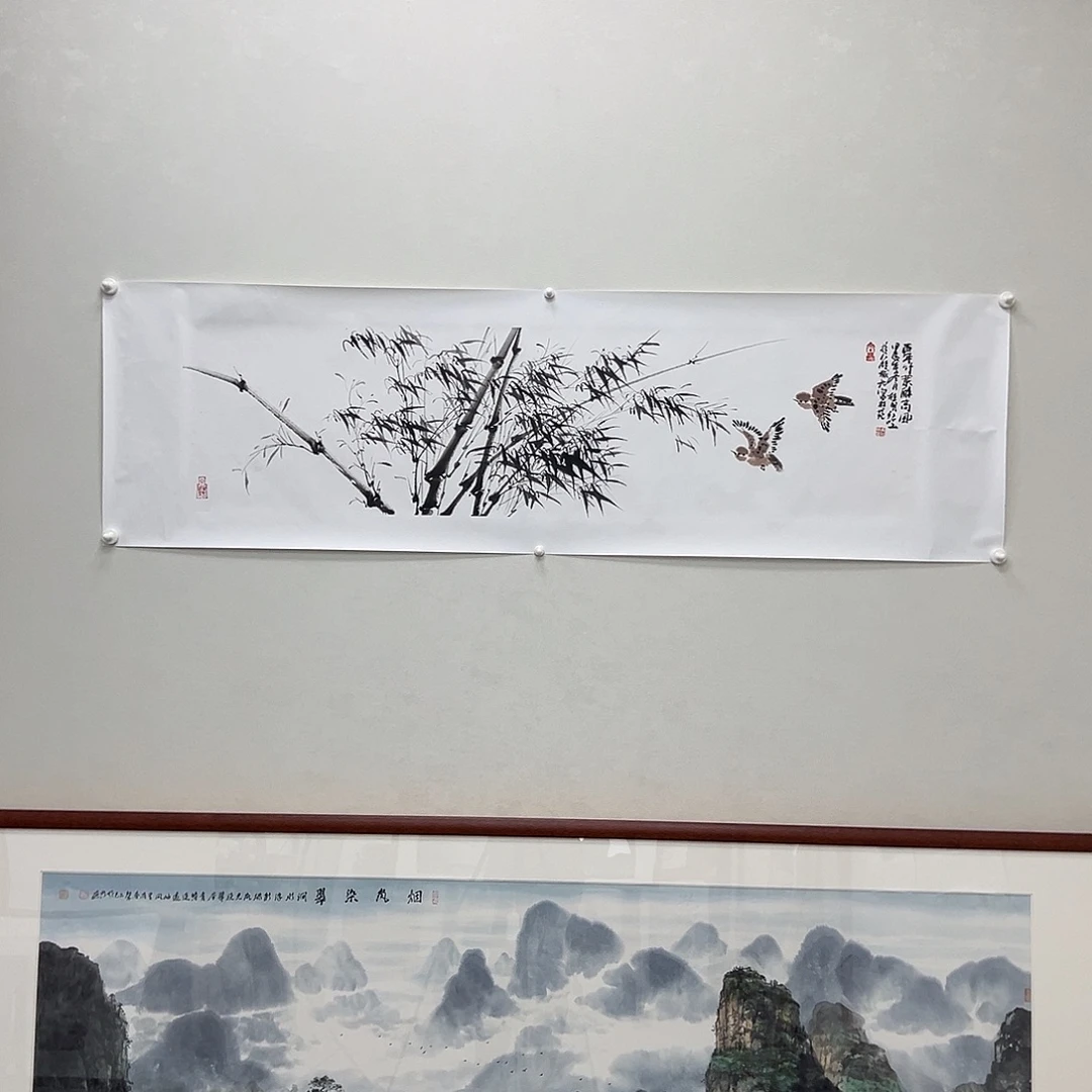 国画黄桂明四尺对开140*35精品佳作