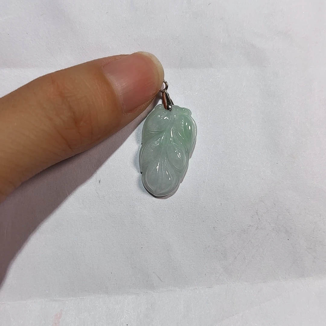 翡翠银S925镶嵌颈饰A货翡翠镶嵌颈饰