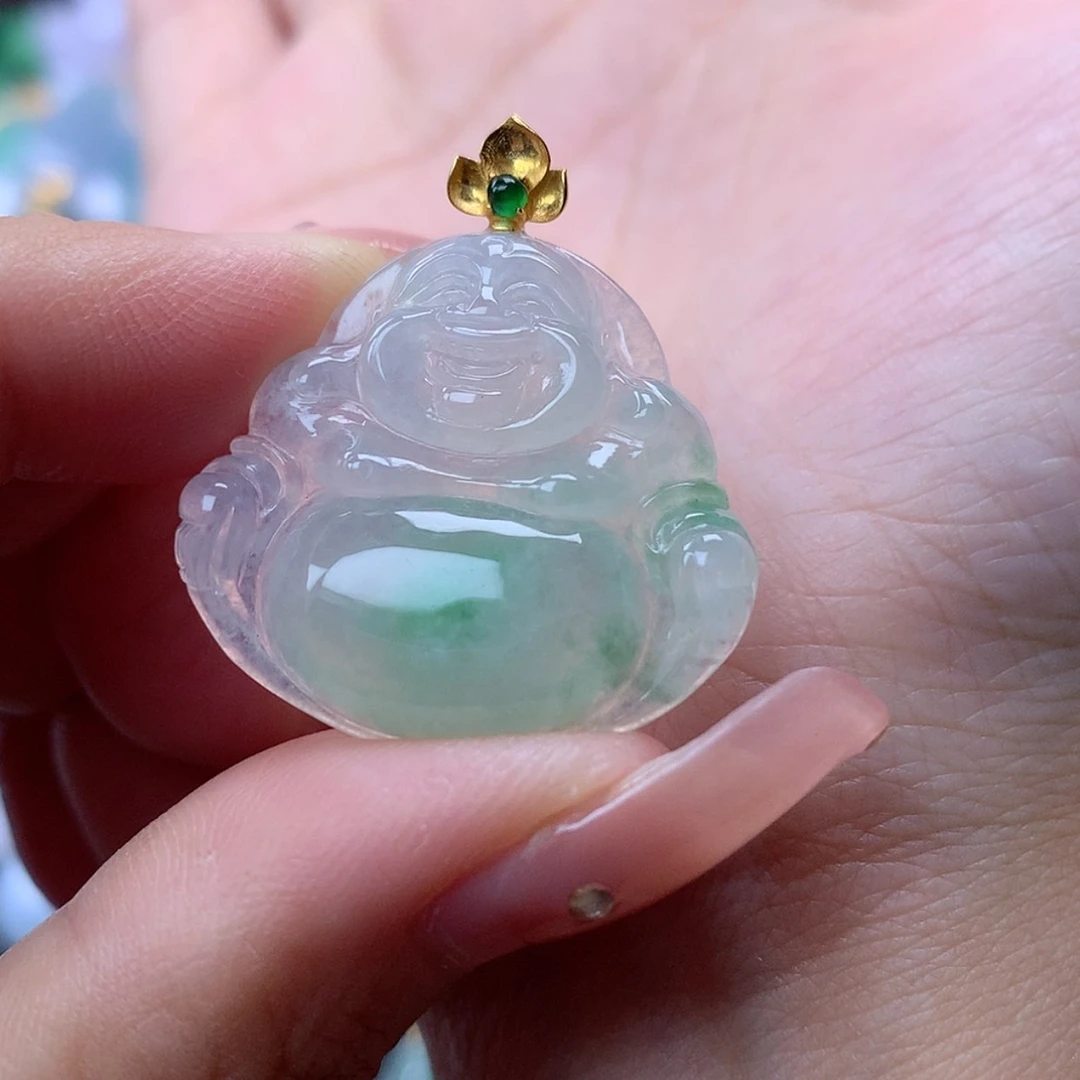 【闪购商品】翡翠18K金镶嵌吊坠(赠链)