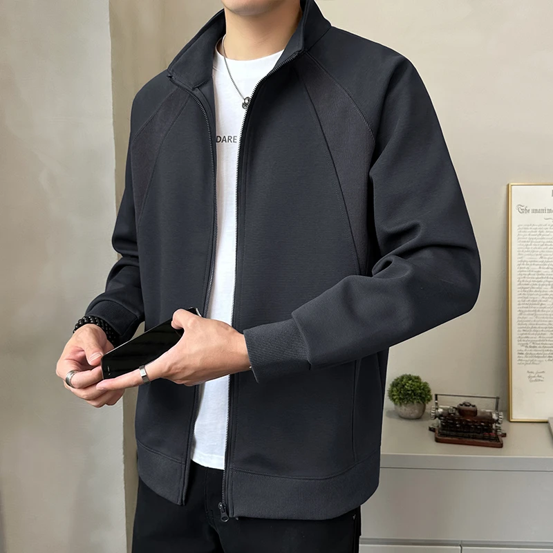 BOTEMER/比提米尔针织开衫外套男春秋季立领百搭休闲夹克男士外套