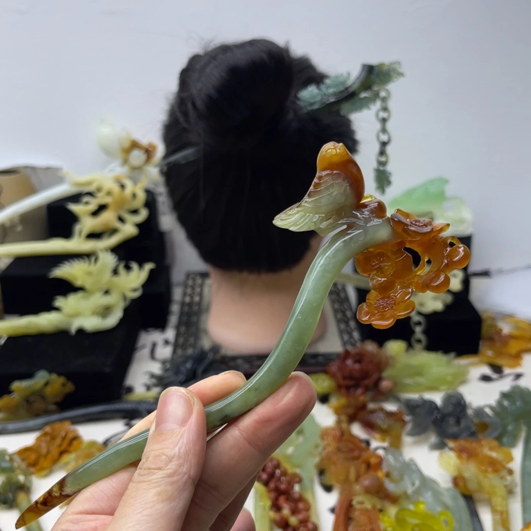 【闪购商品】蛇纹石玉未镶嵌发饰零****?