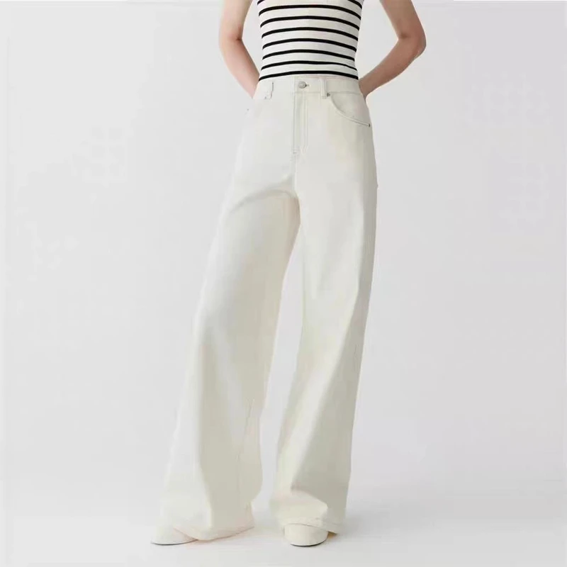 55【商场同款】小禾家 秋冬季新款超弹牛仔布阔腿牛仔裤子女士