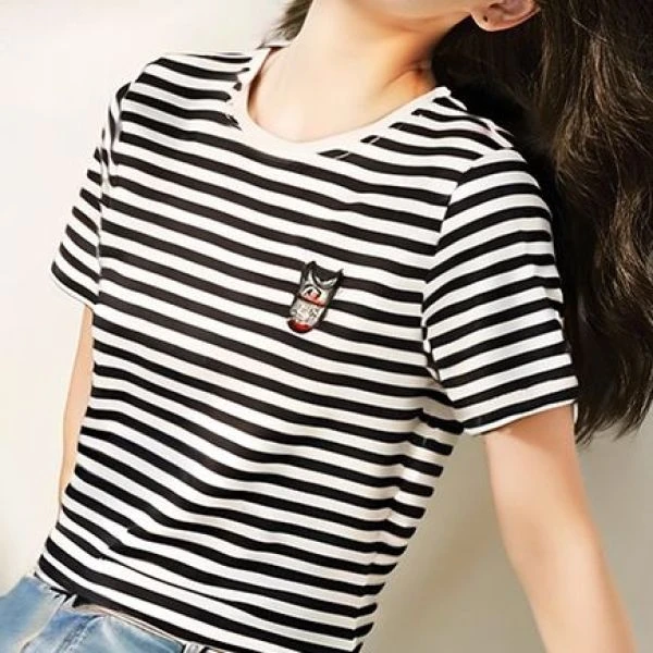 【主播专属】外出通勤百搭款小禾条纹短袖T恤 MBH007