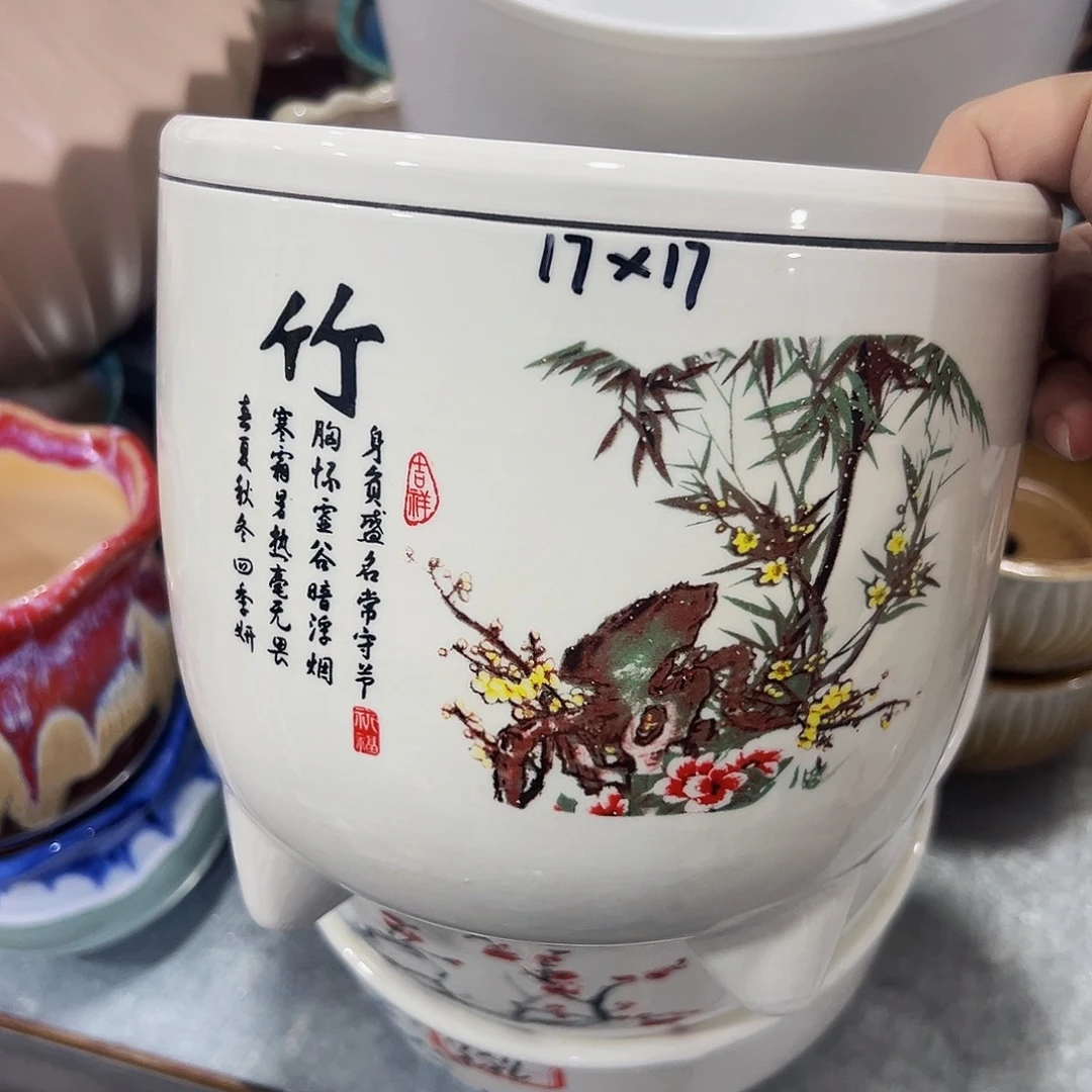 外贸尾单陶瓷花盆凑10米包邮