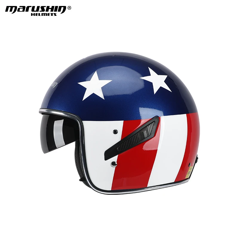 马鲁申头盔摆件半盔复古盔3/4盔单镜片