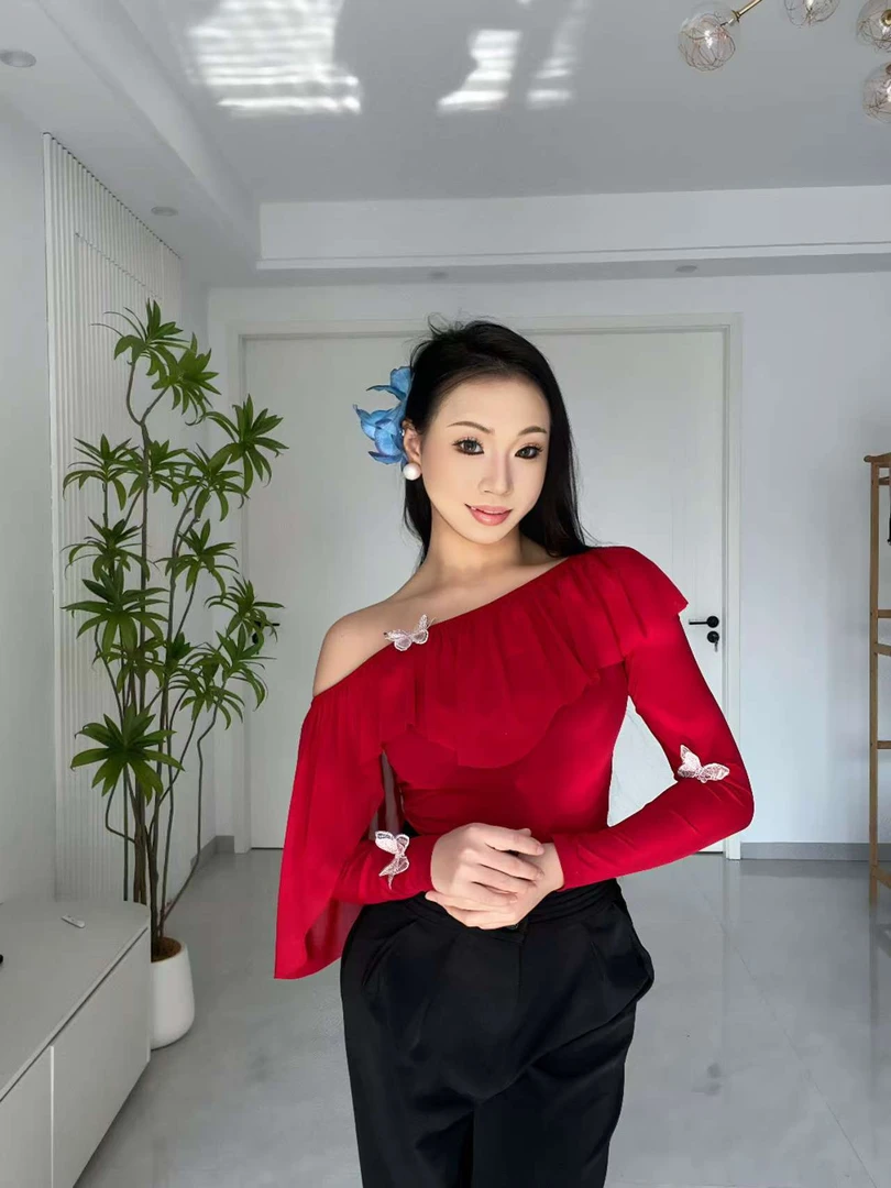 摩登舞服上衣现代舞古典舞洋气跳舞上衣摩登服装PUNK跳舞洋气上衣