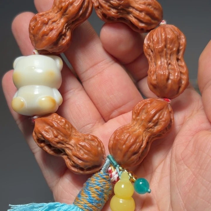 吊坠文玩核桃花生7441