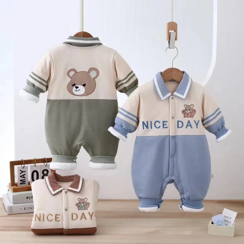 【断码清】秋冬新生儿衣服加厚保暖男女连体衣新生儿棉衣加厚保暖