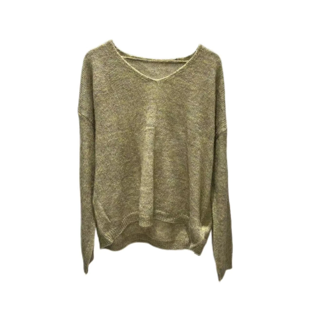 TISUO/绨索法式慵懒风V领马海毛针织衫TS312610