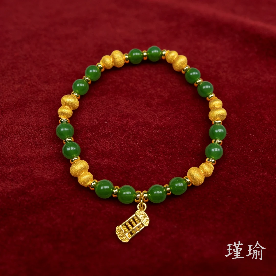 K经典黄色拉丝葫芦算盘手链多样性发货49961