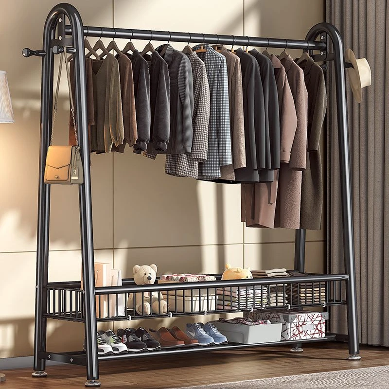 衣柜卧室挂衣架落地加厚加粗衣帽架子客厅轻奢家用简易室内晾衣架