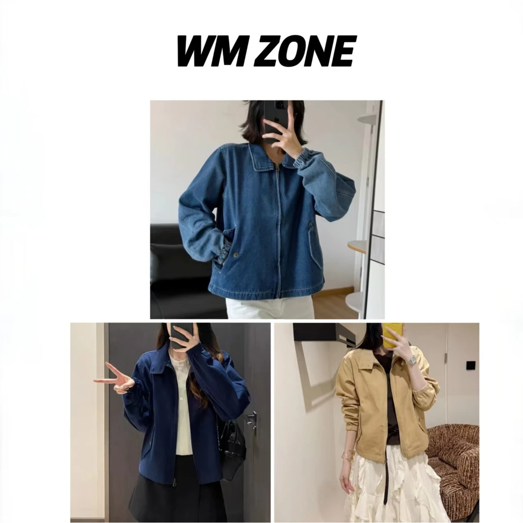 WM 3-2-3965  撞色刺绣棉质帆布夹克