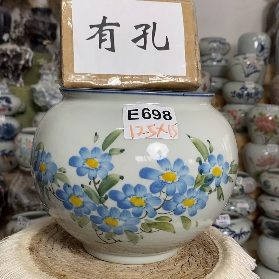 景德镇纯手绘陶瓷花盆 E698