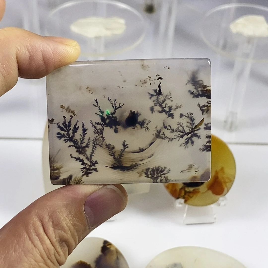 合成碳硅石非金属时尚图纹画面石饰品