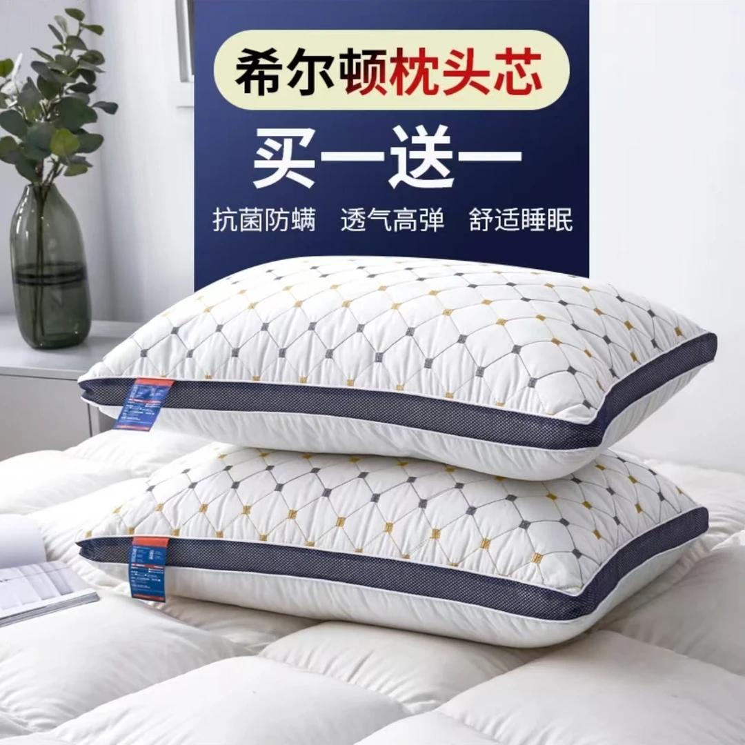 满天星睡眠枕头成人柔软家用单人立体学生宿舍绗绣丝绒枕芯枕套