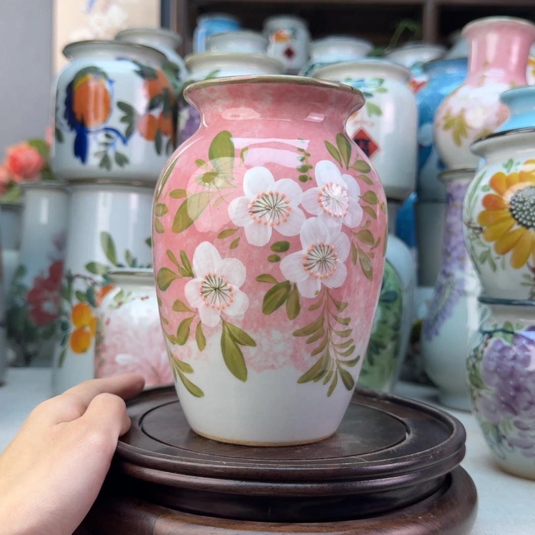 景德镇陶瓷手绘花瓶无孔