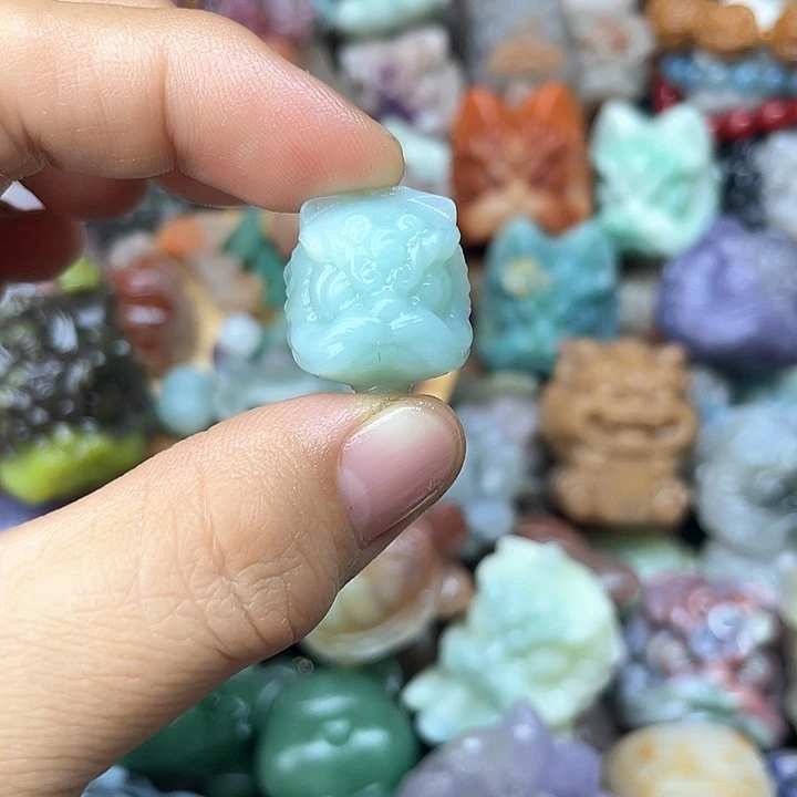 未镶嵌石英质玉珠宝奇石碧海醒狮