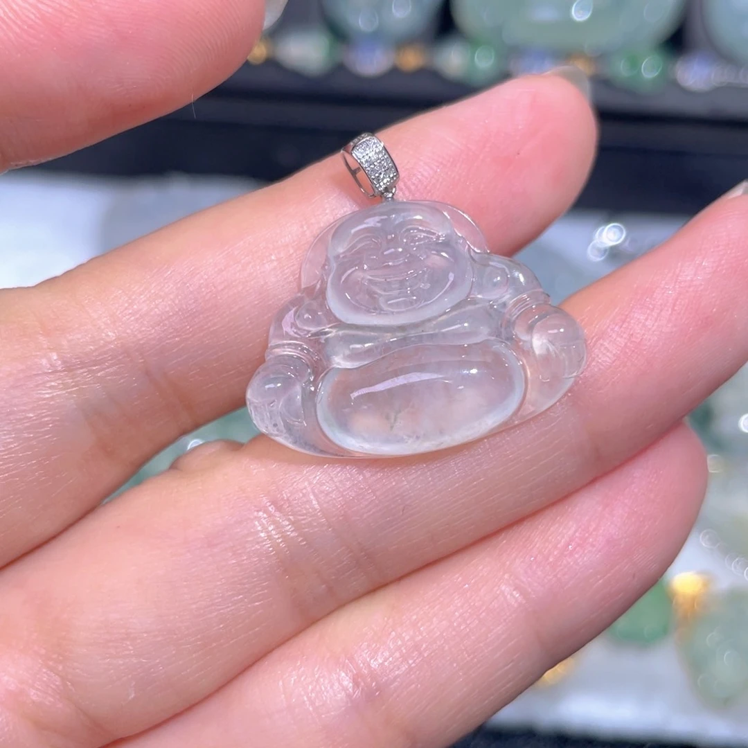 颈饰18K金镶嵌翡翠翡翠