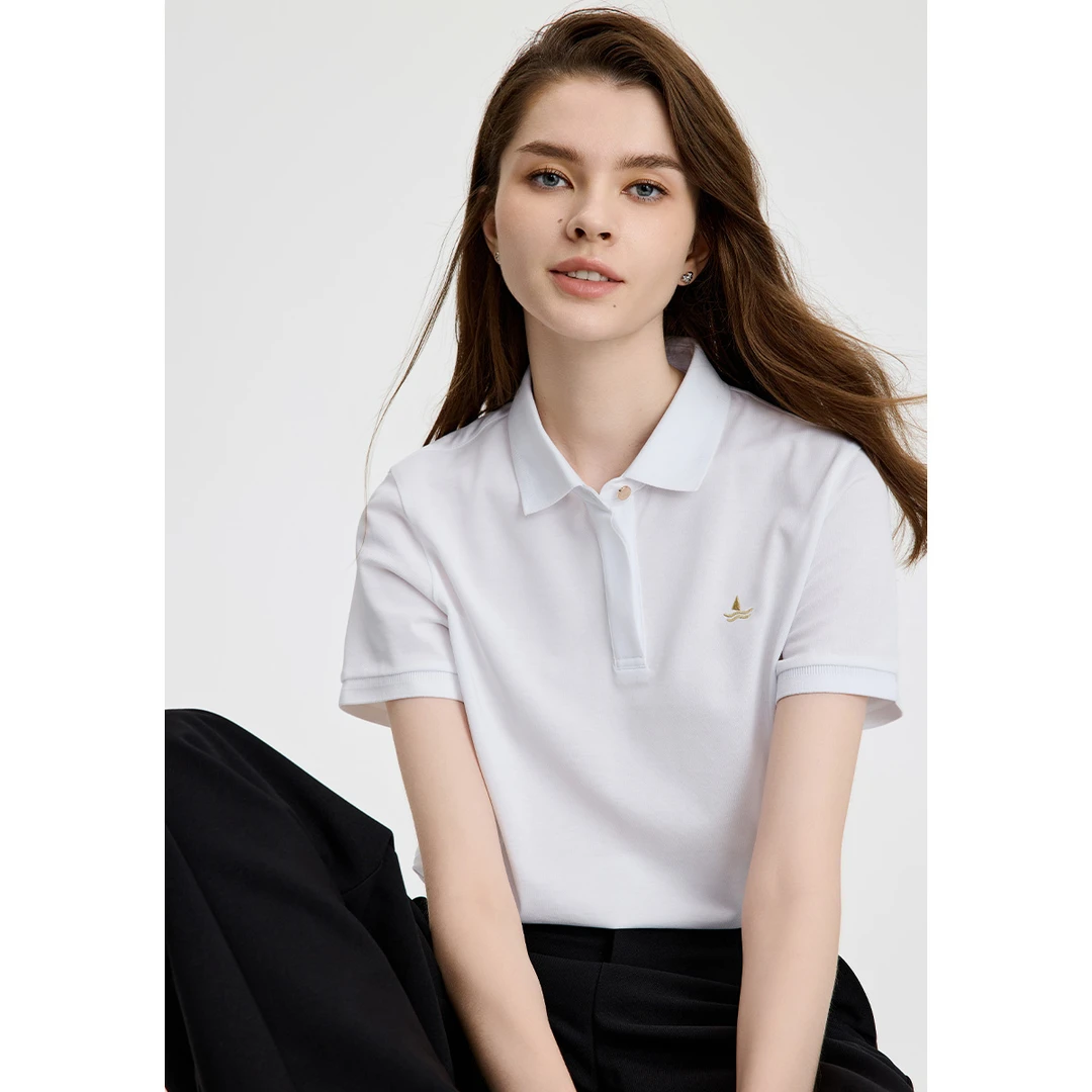 navigare意大利小帆船含桑蚕丝防蚊短袖polo衫女士多巴胺翻领t恤