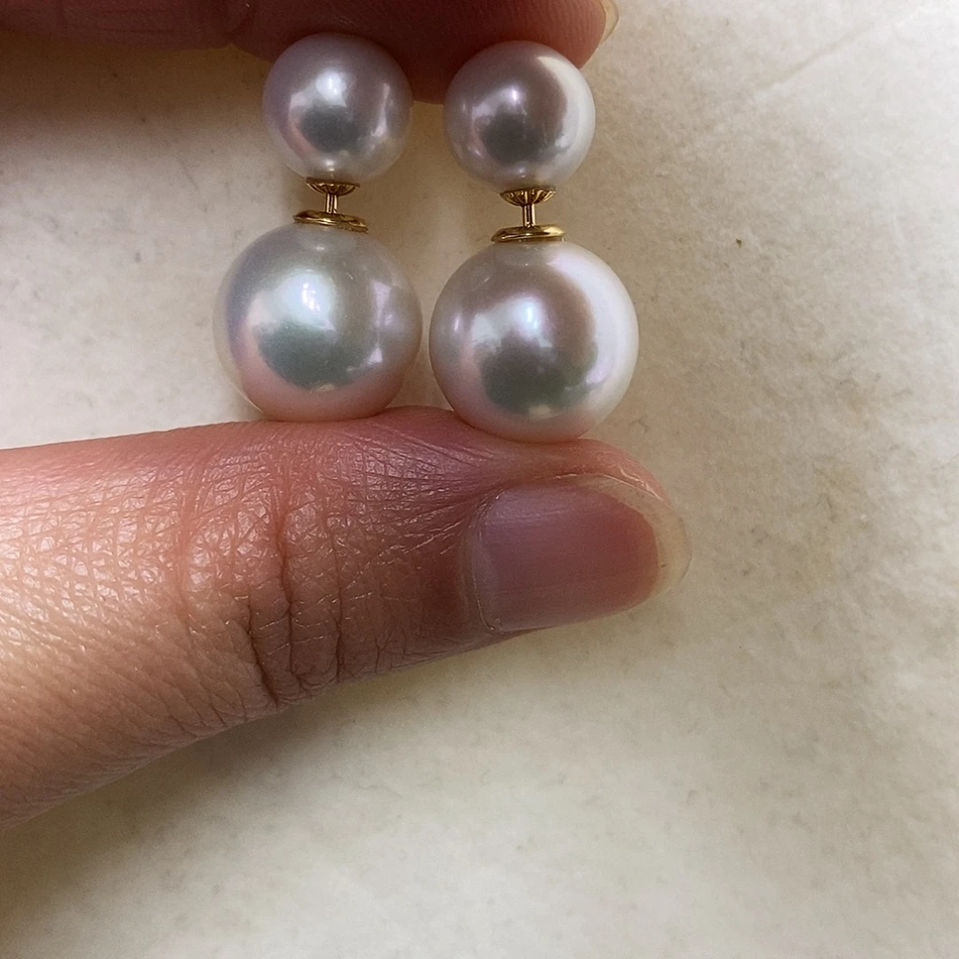 18K金镶嵌耳饰淡水珍珠