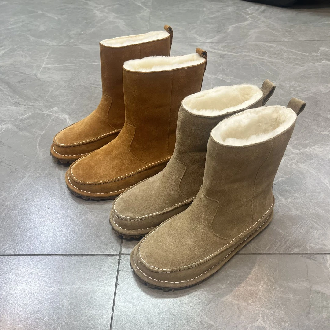 NILICO【暖足随行】轻便柔软牛反绒橡胶底防滑雪地靴