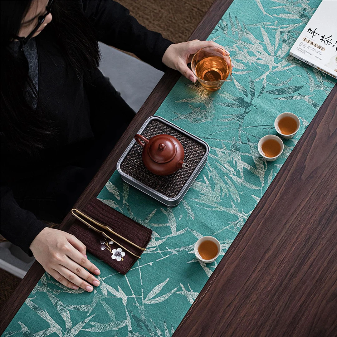 中式锦缎茶席桌布复古日式禅意茶桌垫子泡茶隔热茶几桌旗