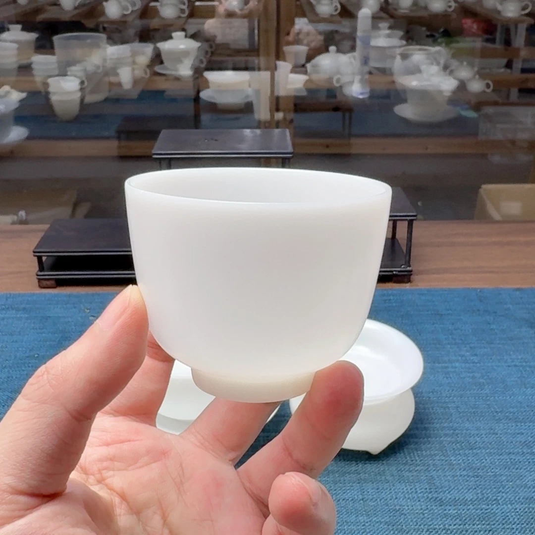 元宝素烧薄胎璞玉冰种玉瓷