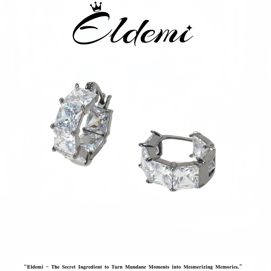 【明星同款】雅致灰镶锆耳扣925银针耳钉耳饰轻奢★A1804