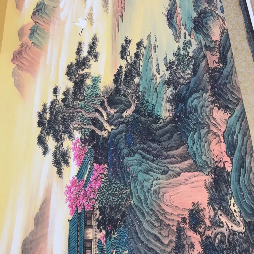 遇***运国画QC原创横山水作品！带证书！限购一单