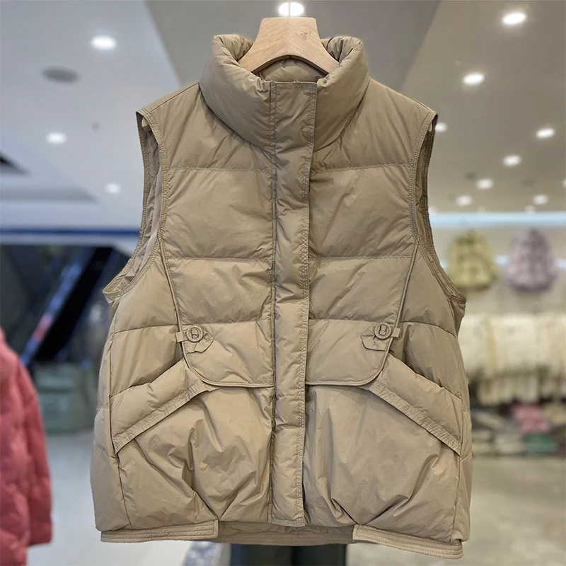 韩版宽松高级感显瘦衣服女2025秋季新款拉链设计感立领无袖马甲