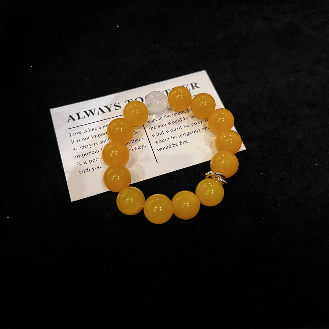 F347 14mm黄玛瑙设计款手串 多样性发一