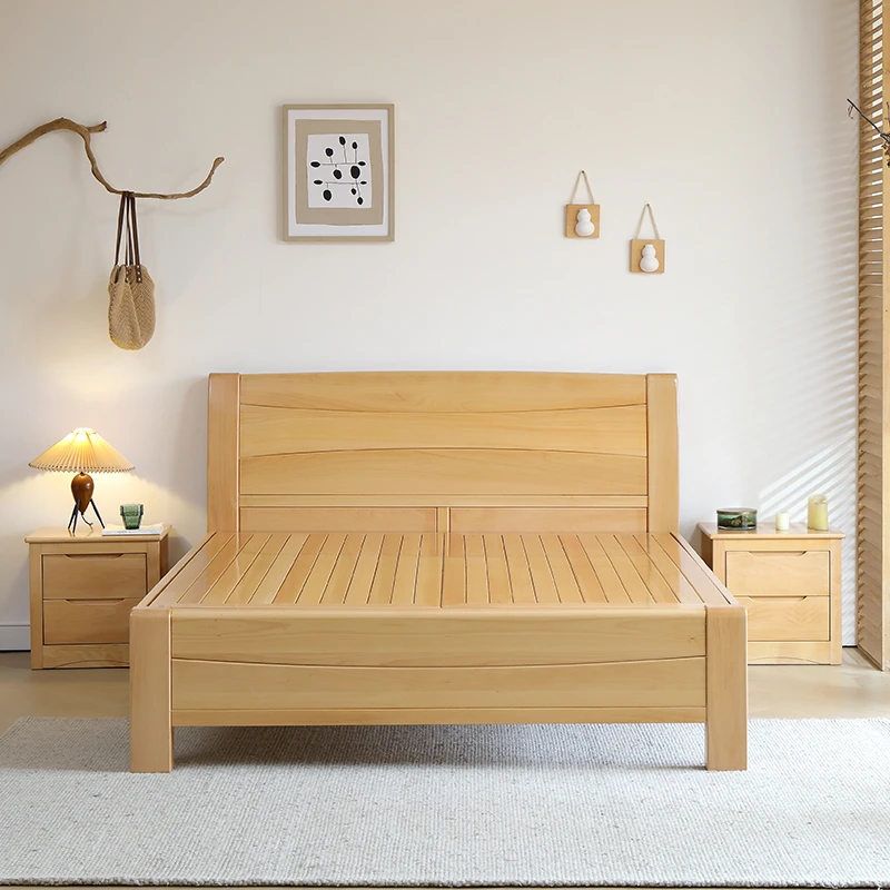 原始森林66榉木床全实木原木大床加厚简约榉木家具原木床主卧婚床