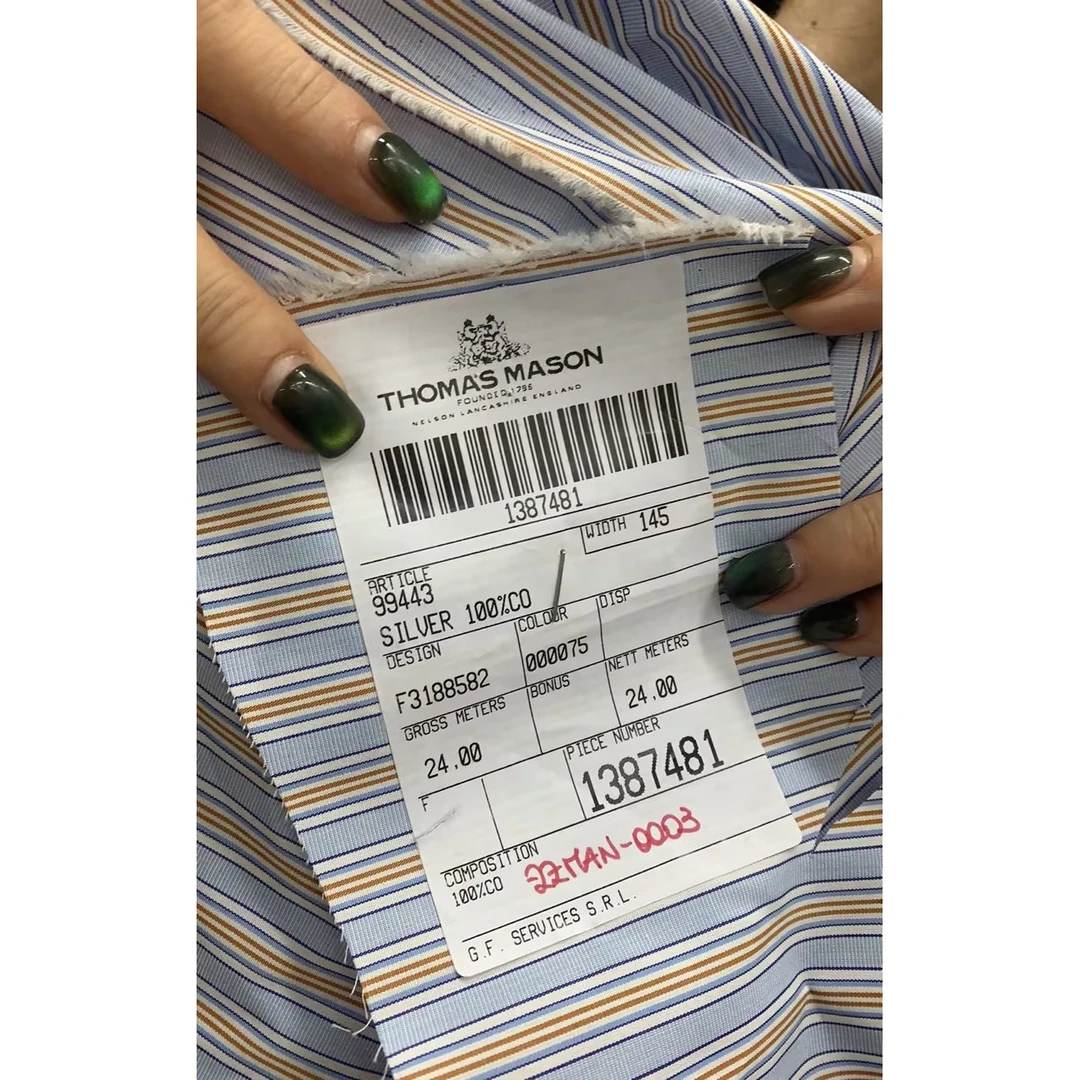 首上G&CC CO棉质条衬衫连衣裙面料 宽135CM 意大利直邮进口