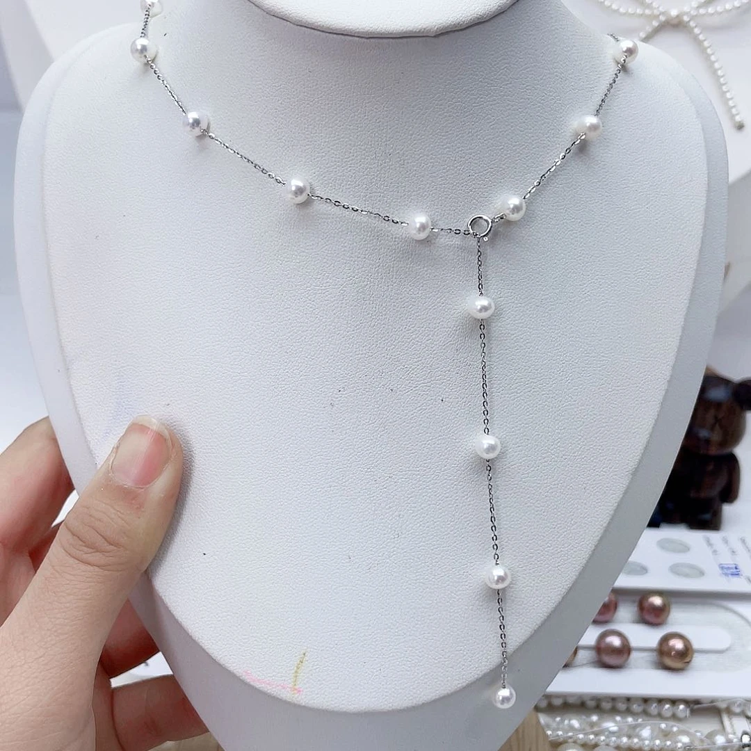 颈饰银S925镶嵌淡水珍珠