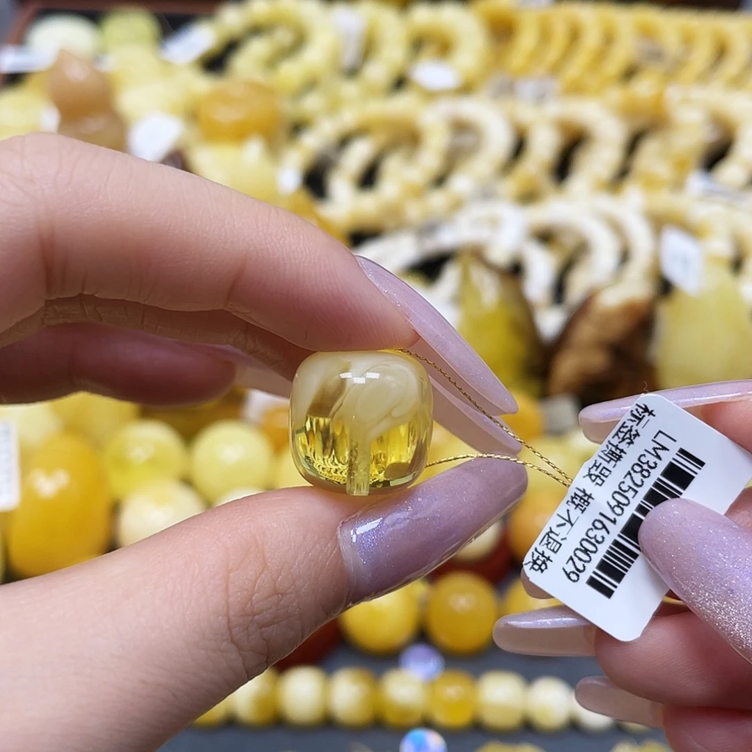 琥珀未镶嵌裸石桶珠15.4✖️15.5mm福利