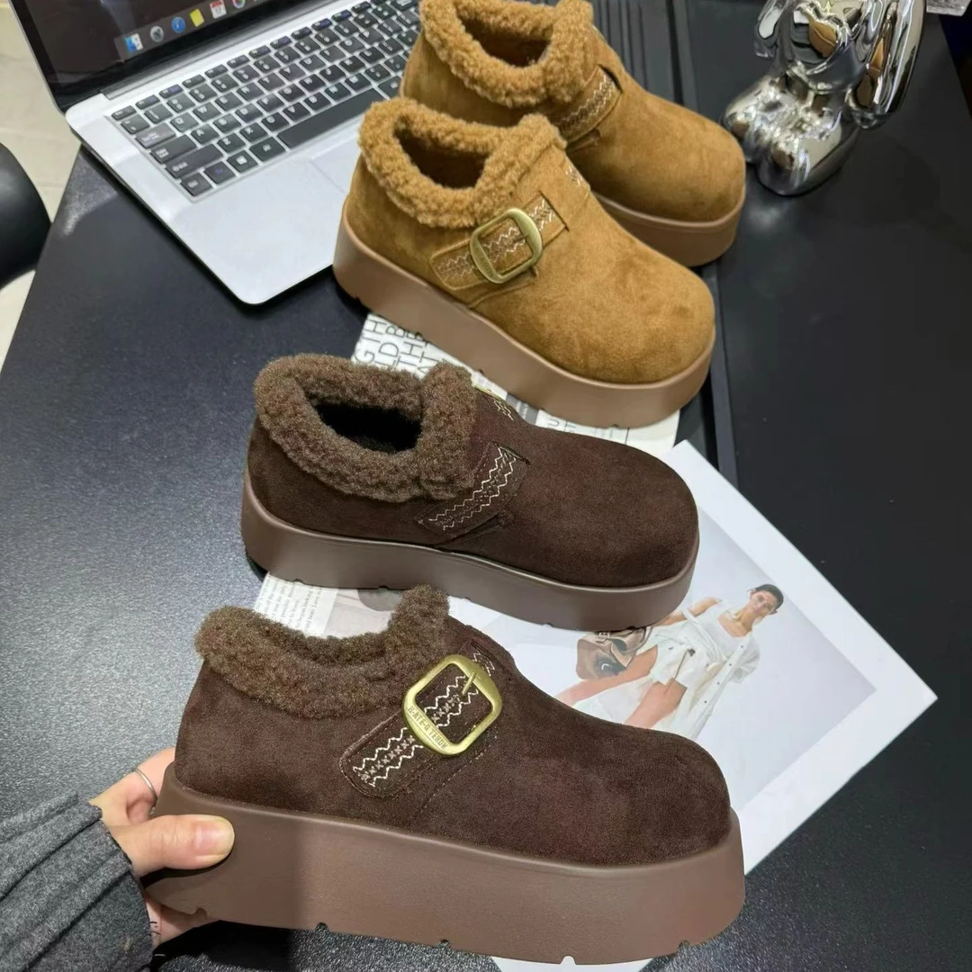 【鞋爱】985-8厚底加棉休闲风冬季复古民族风小土豆