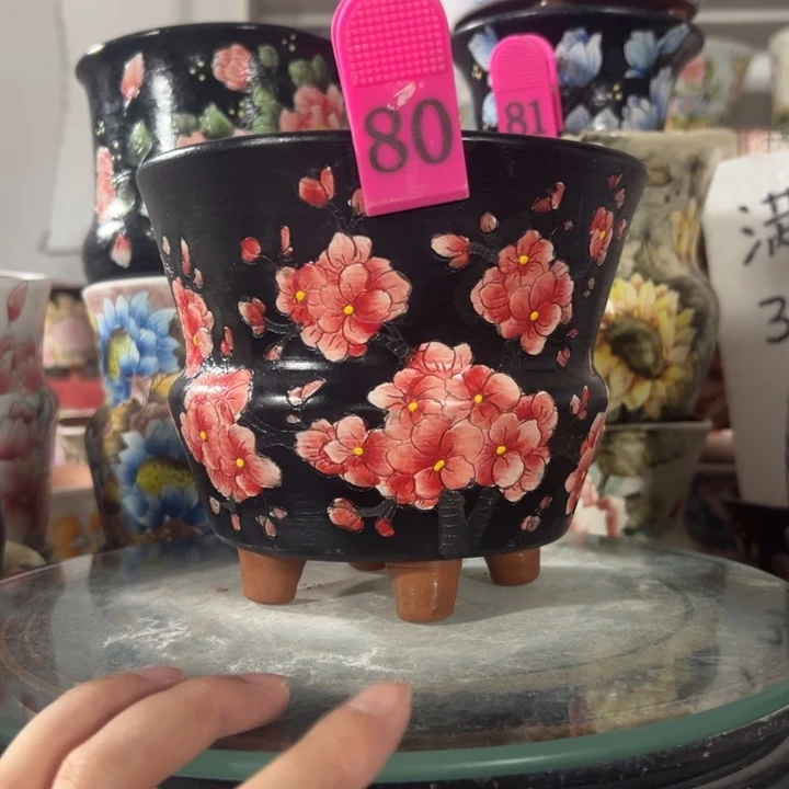 景德镇手绘花盆满38包邮偏远地区除外