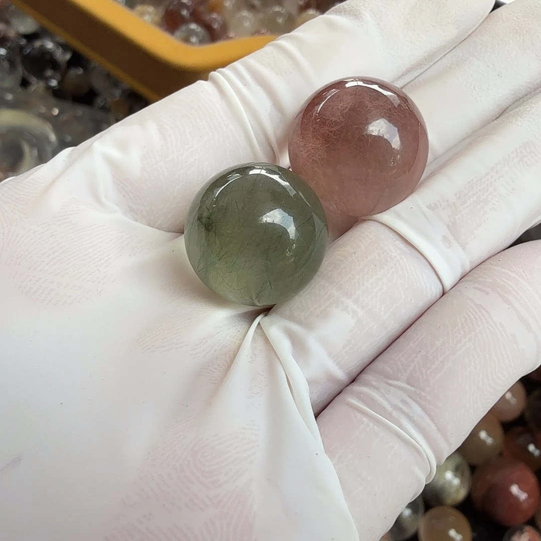 翠***筑水晶珠宝半成品未镶嵌兔毛17mm定制不退换