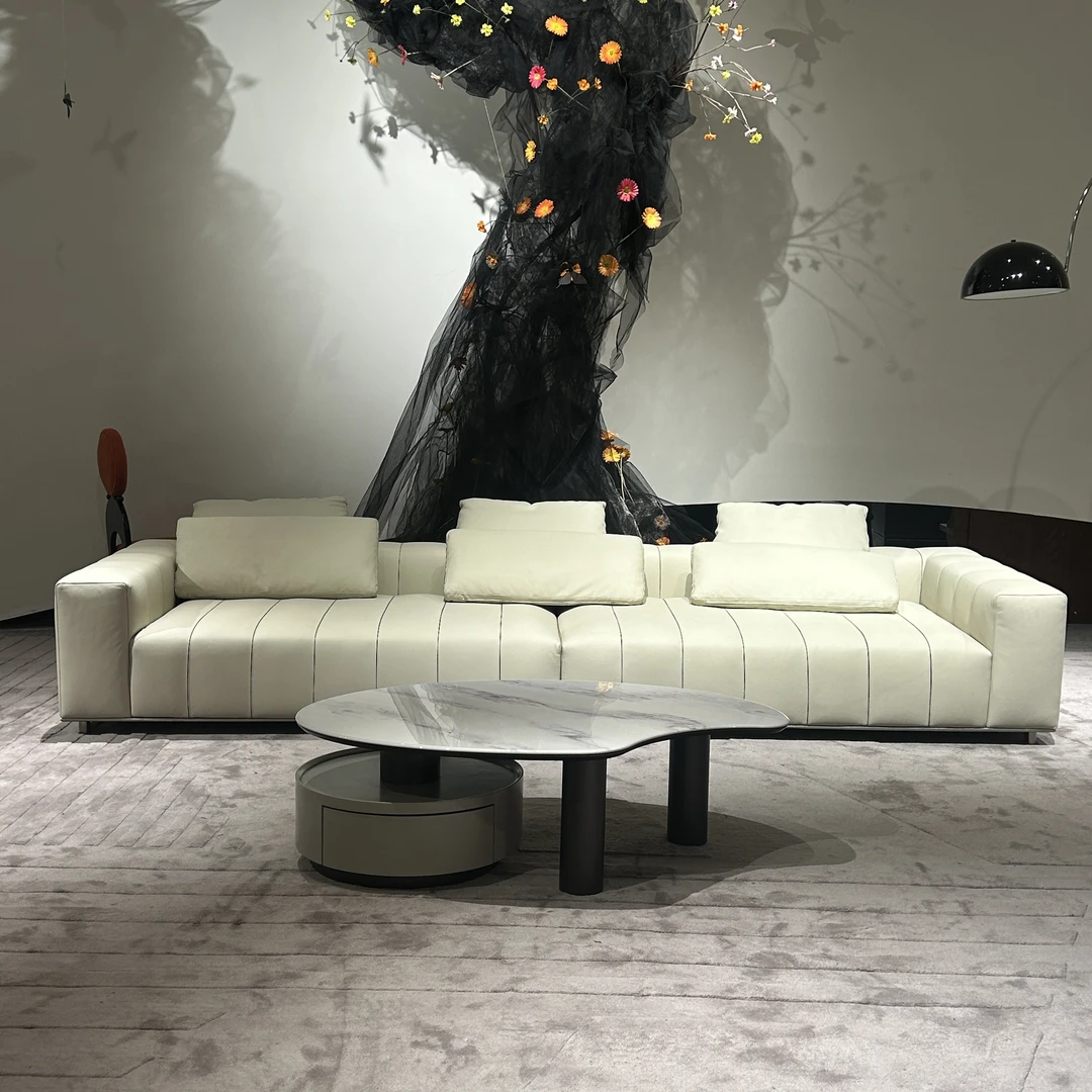 【春哥严选】清样-意式极简钢琴键沙发客厅家用头层牛皮沙发