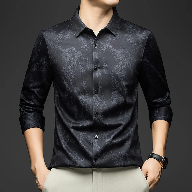 Louis Fordea/路易弗狄【轻奢痞帅男装】休闲衬衫男款长袖秋季上衣