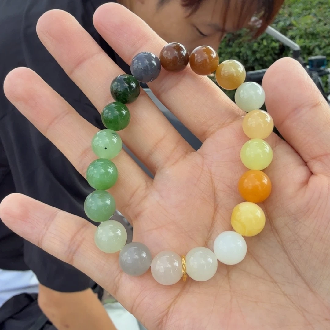 和田玉18K金镶嵌颈饰多宝手串豹哥Ｆ多样性拍一发一