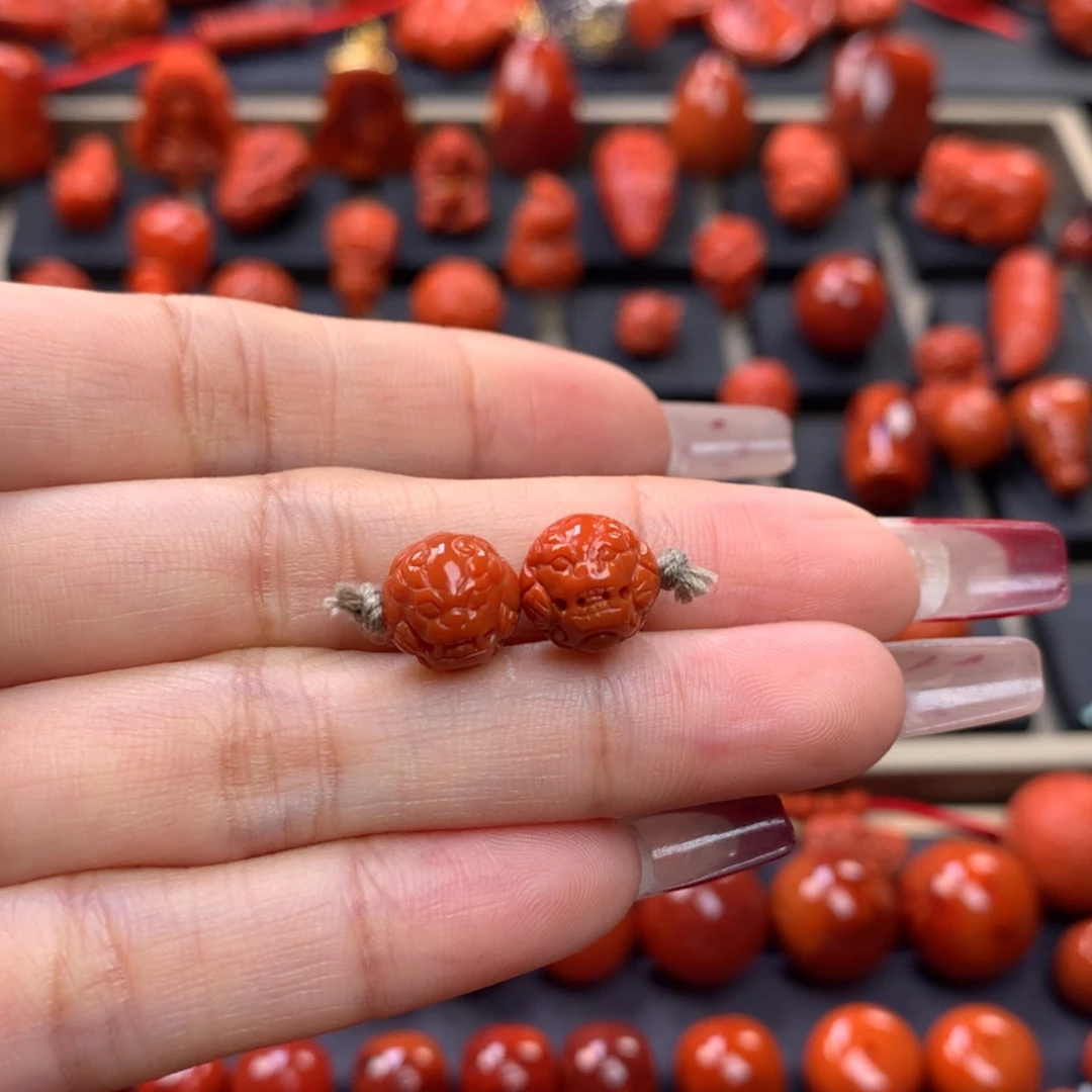 【闪购商品】南红玛瑙貔恘对珠9mm➕未镶嵌