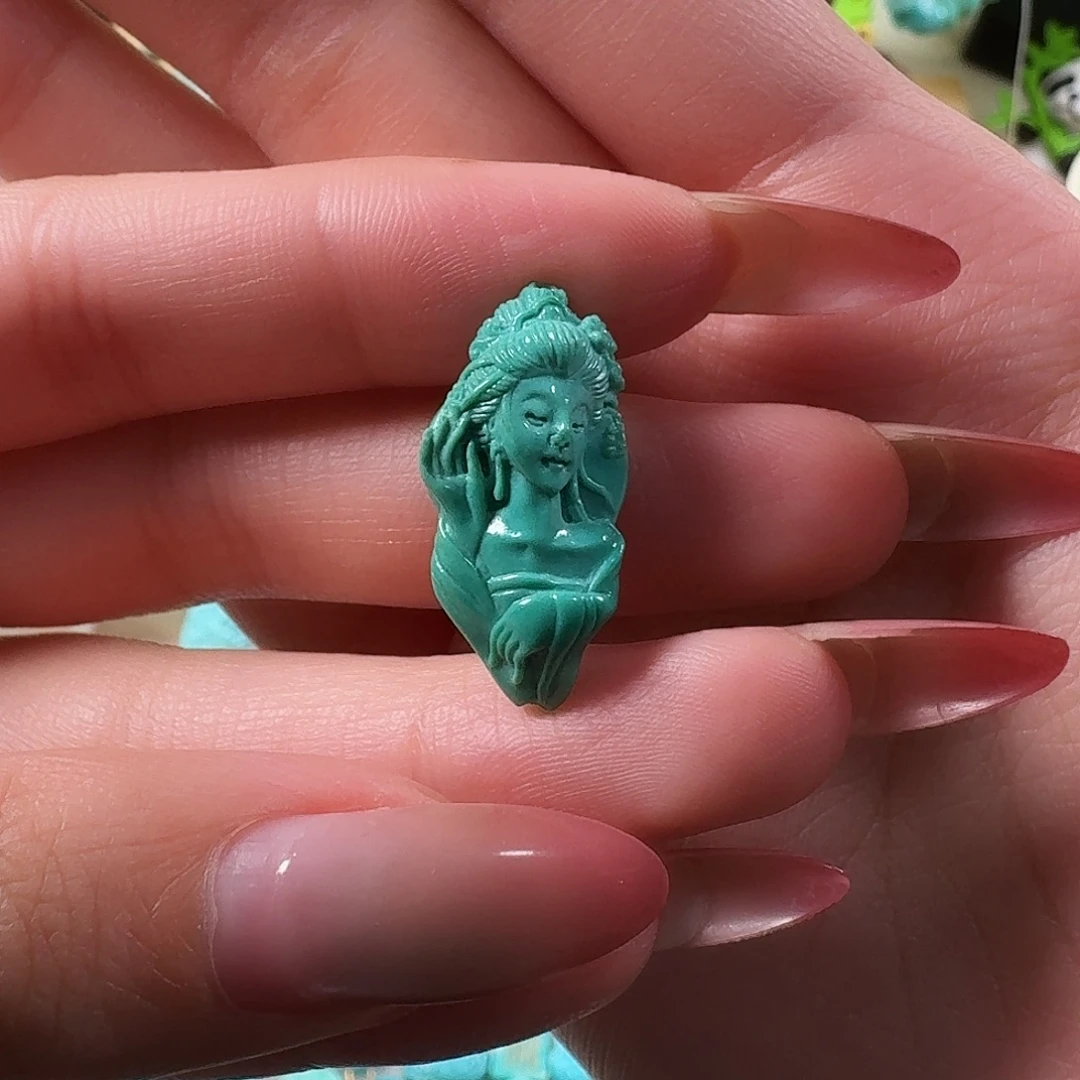 绿松石未镶嵌吊坠(不含链)美人