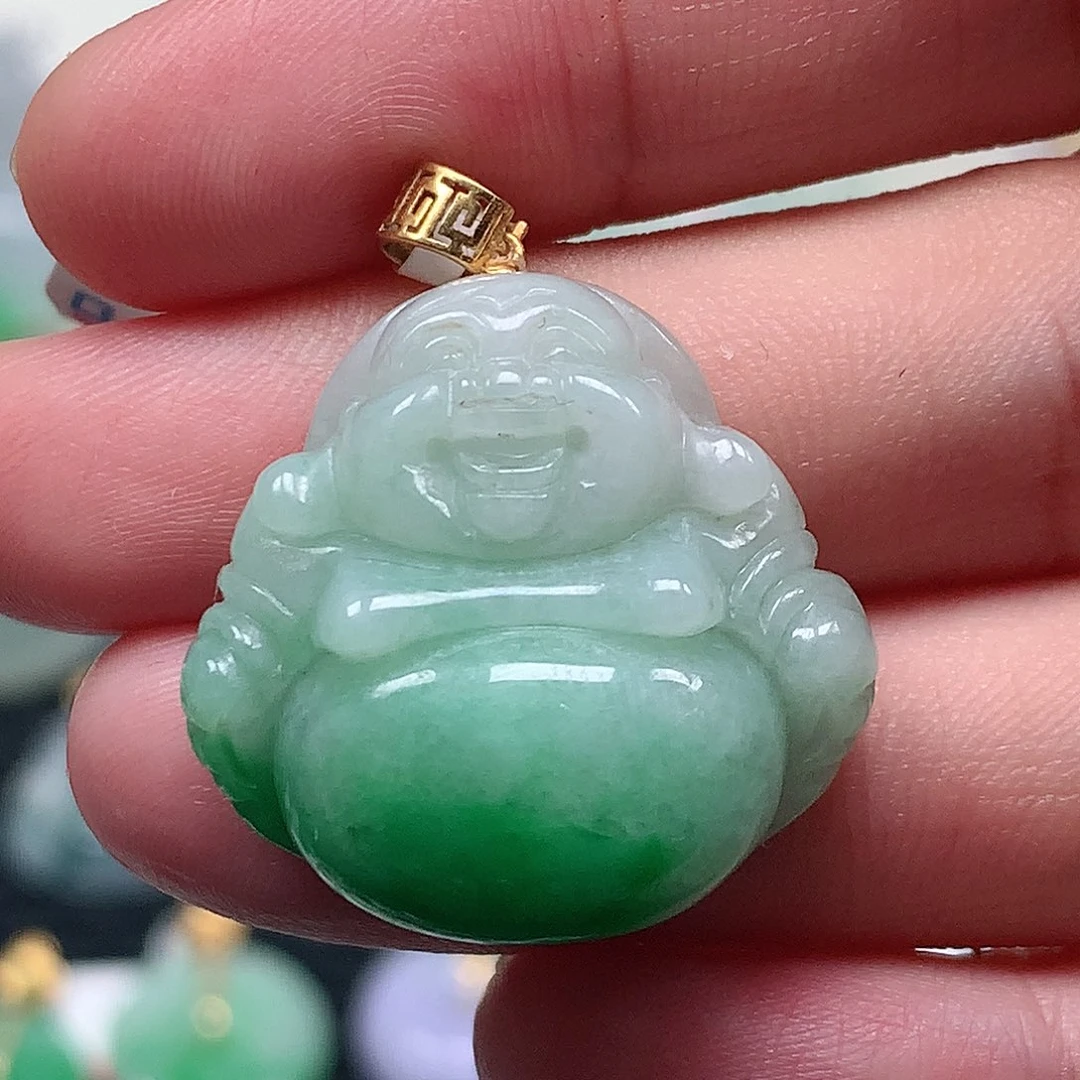 颈饰18K金镶嵌翡翠翡翠吊坠