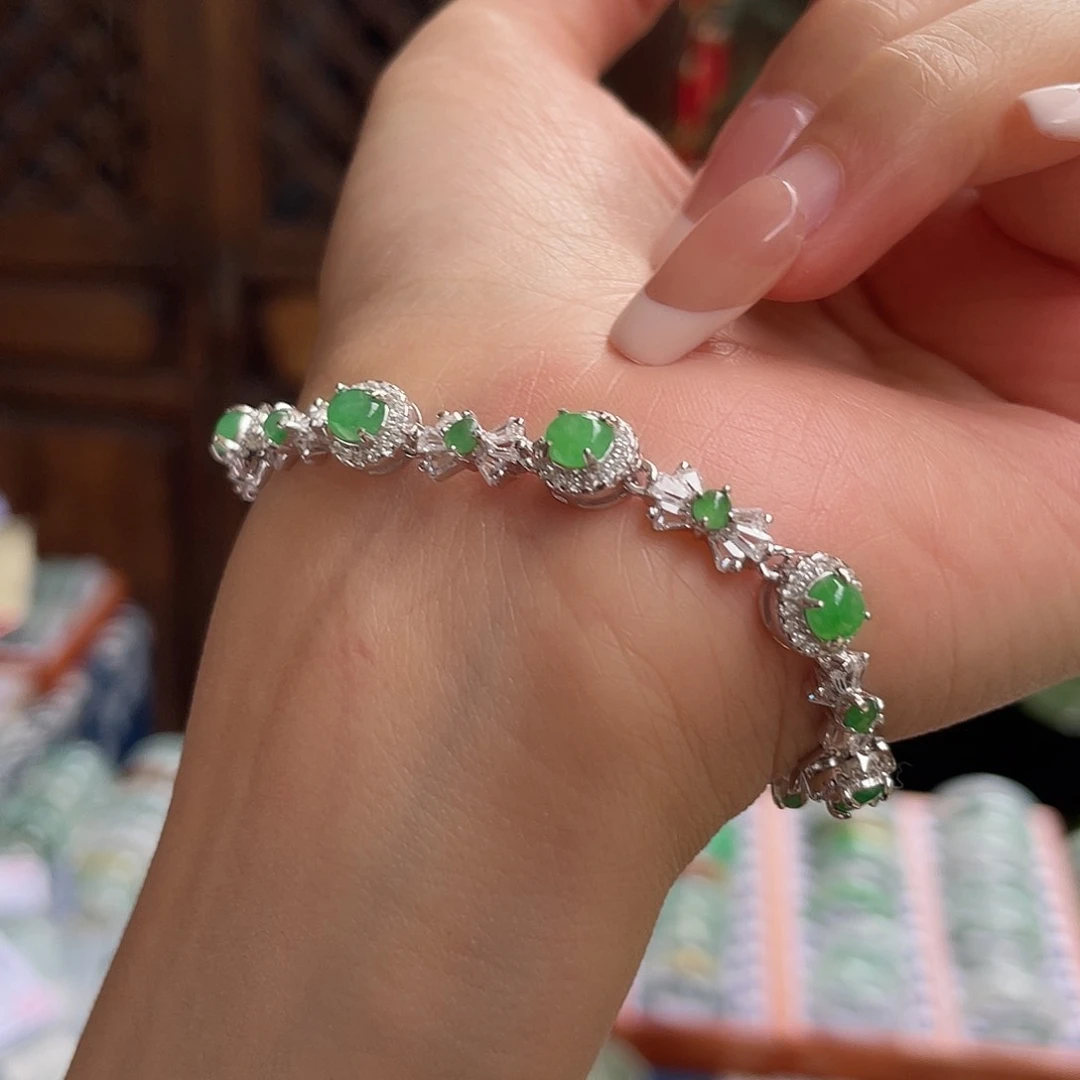 未镶嵌手链翡翠阳绿手链