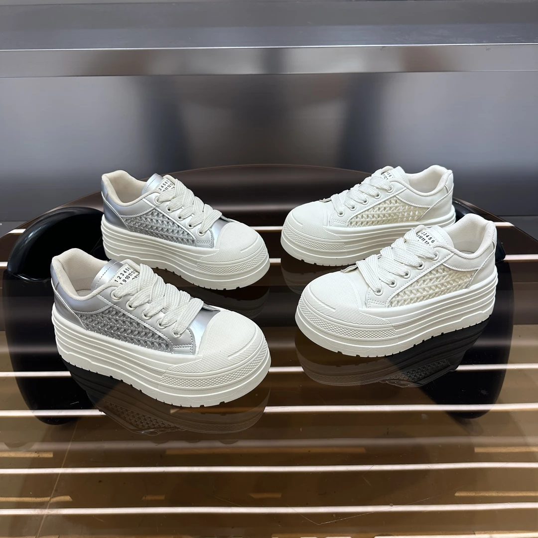 【XK】百搭板鞋2025夏季时尚网面编织镂空厚底透气圆头板鞋JX901