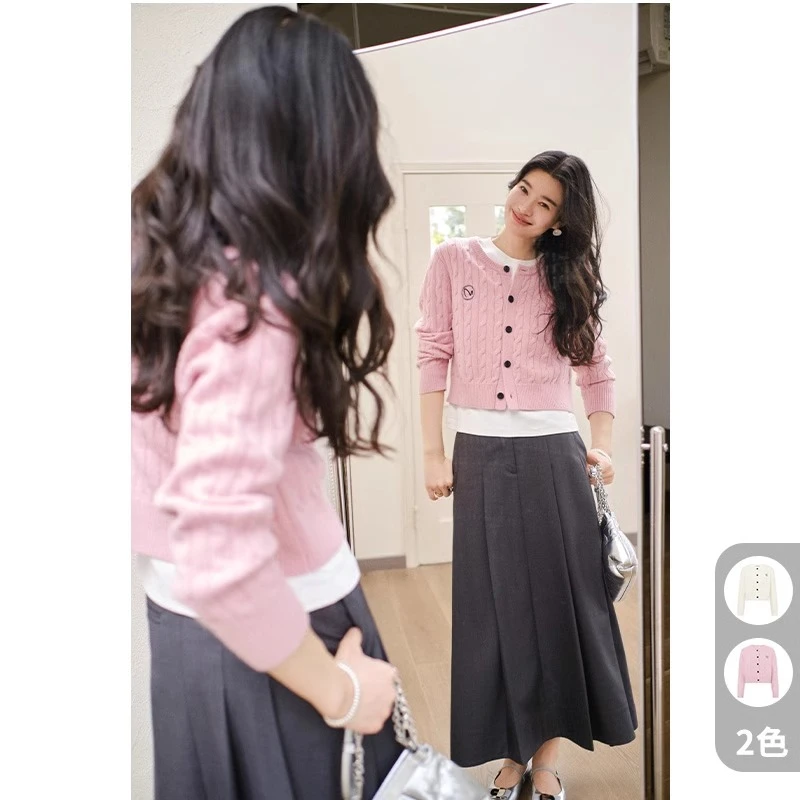 美洋MEIYANG【特卖捡漏】时光机针织开衫 羊毛澳羚绒绞花刺绣