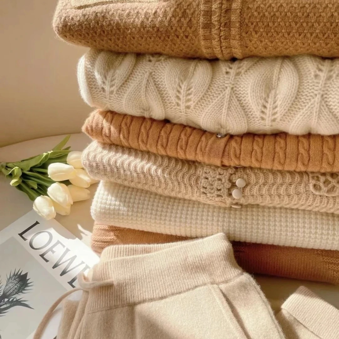 【秋冬针织衫随机发】圆领针织衫百搭上衣套头显瘦打底衫女装羊毛衫