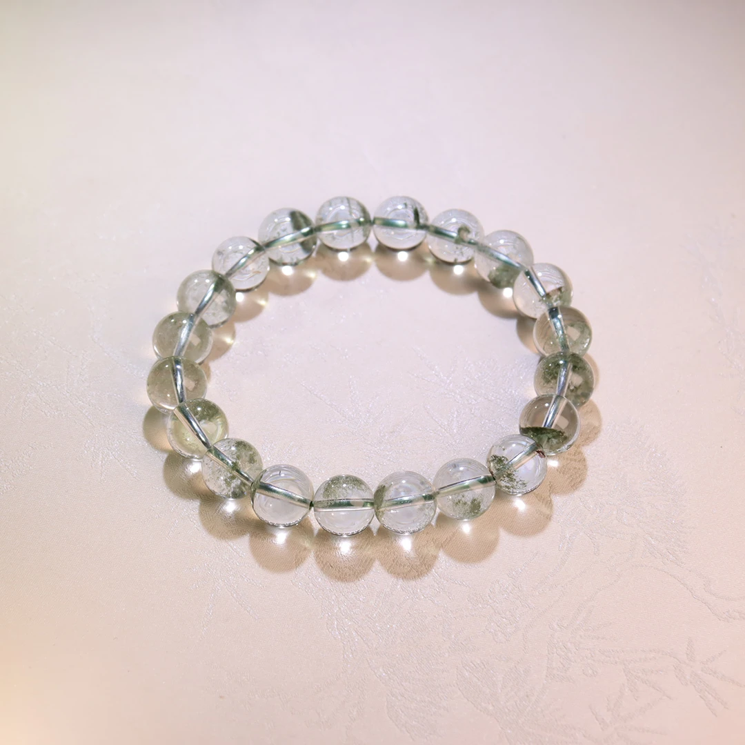 <满天星·贰>绿幽灵卡9-12mm水晶手串+