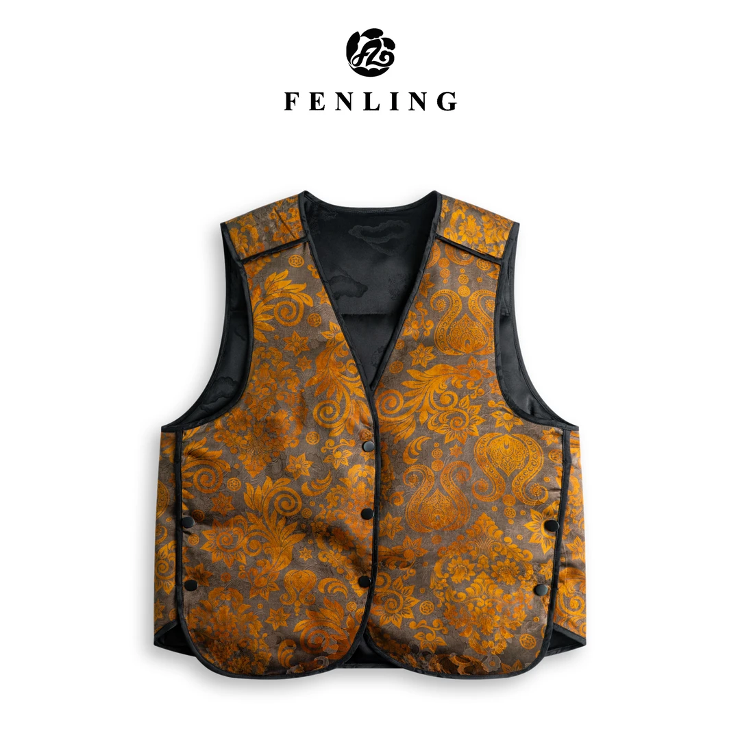 芬领-昭愿-非遗桑蚕丝香云纱绞罗白鹅绒马甲BX1498-BX1500